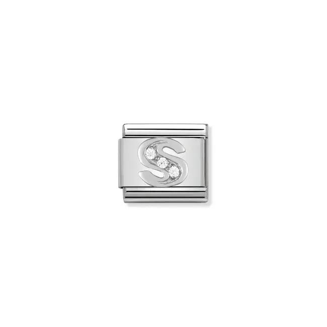 Nomination Nomination Schakel 330301-19 Composable Classic Staal met Zilver Letter S