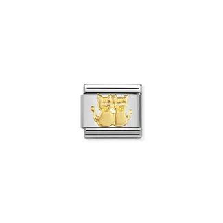 Nomination Nomination Schakel 030112-13 Composable Classic Staal met 18k Geelgouden Cats