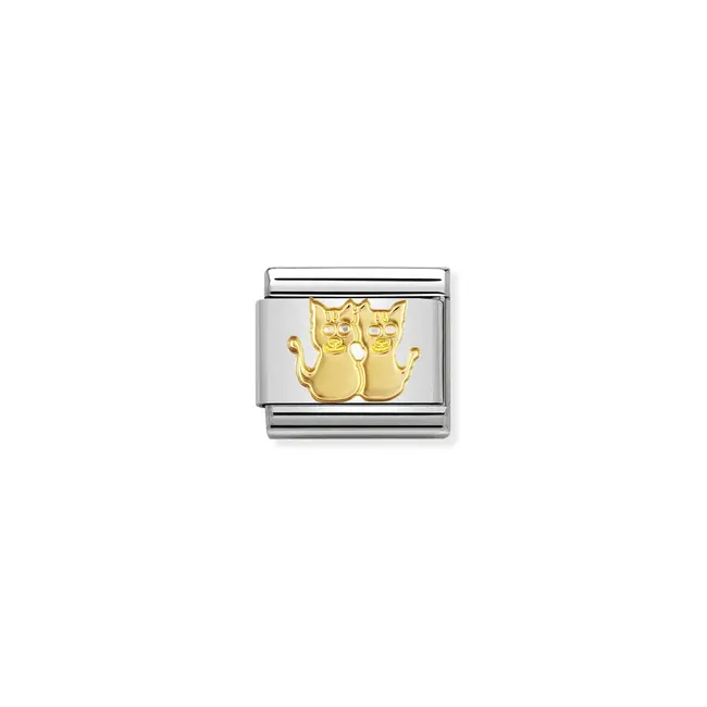 Nomination Nomination Schakel 030112-13 Composable Classic Staal met 18k Geelgouden Cats