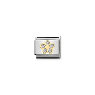 Nomination Nomination Schakel 030220-06 Composable Classic Staal met 18k Geelgouden Flower