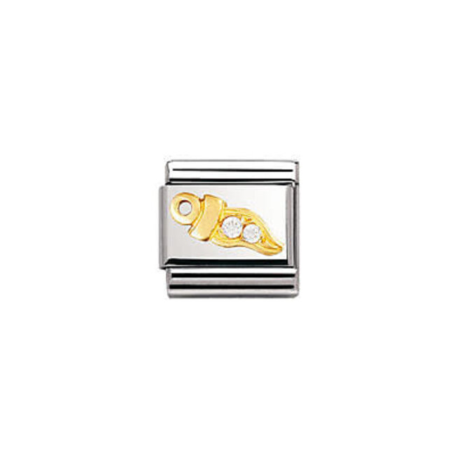 Nomination Nomination Schakel 030409-11 Composable Classic Staal met 18k Geelgouden Lucky Carrot