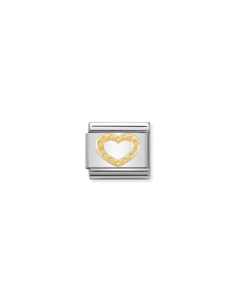 Nomination Nomination Schakel 030116-19 Composable Classic Staal met 18k Geelgouden Heart with Dots