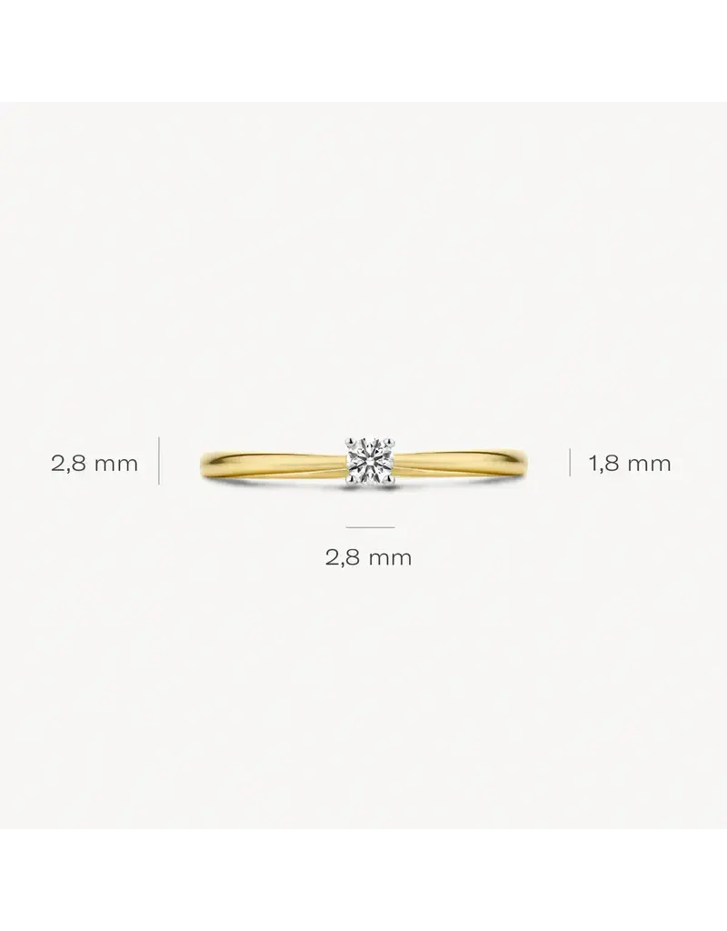 Blush 1622BDI/54 Ring 14 krt geelgoud met Diamant maat 54