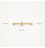Blush Blush Ring 1216YZI/50 14k goud bolletjes vorm met 1 diamant geslepen zirkonia