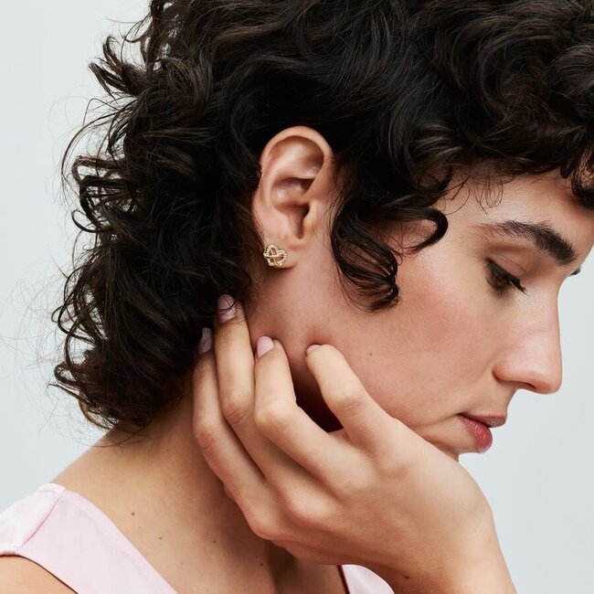 Pandora Pandora Oorbellen 262667C01 Zilver met 14k Geelgouden Plating  Hart Infinity