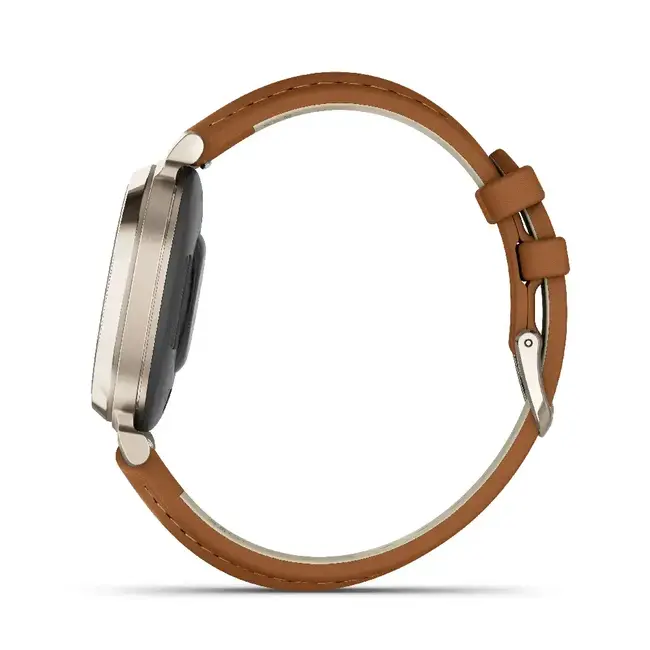 Garmin Garmin Smart Horloge 010-02839-02 Lily® 2 Classic Cream Gold met Bruine Leren Horlogeband
