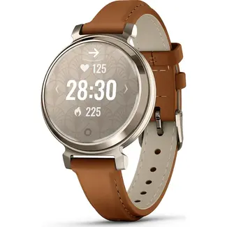 Garmin Garmin Smart Horloge 010-02839-02 Lily® 2 Classic Cream Gold met Bruine Leren Horlogeband