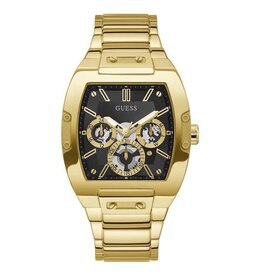 Guess Guess Heren Horloge GW0456G1 Staal met Geelgouden Plating Quartz Chronograaf met Zwarte Wijzerplaat