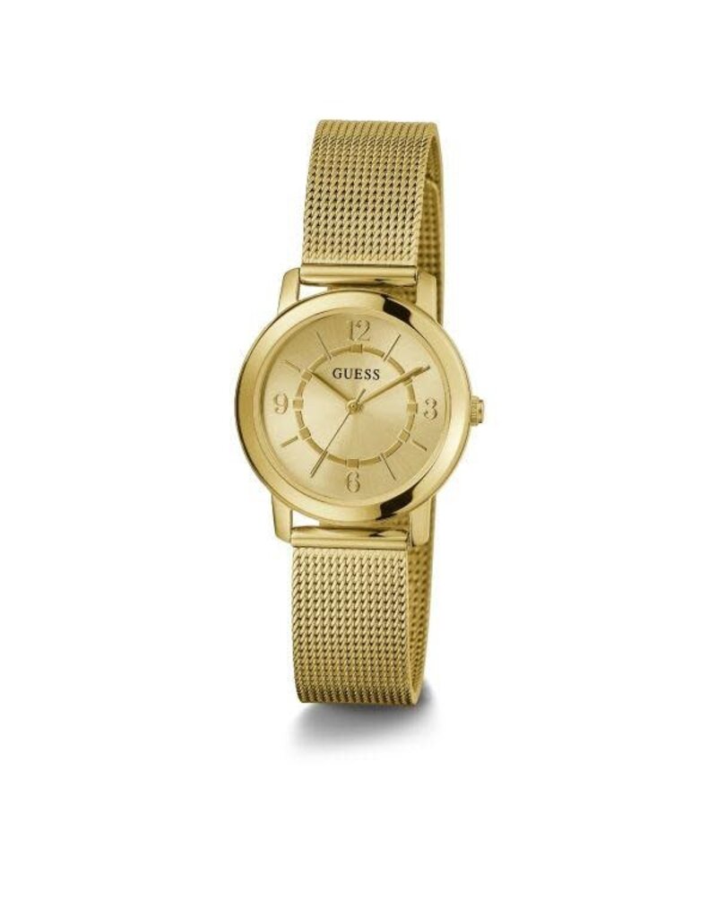 Guess Guess Dames Horloge GW0666L2 Staal met Geelgouden Plating Quartz met Meshband