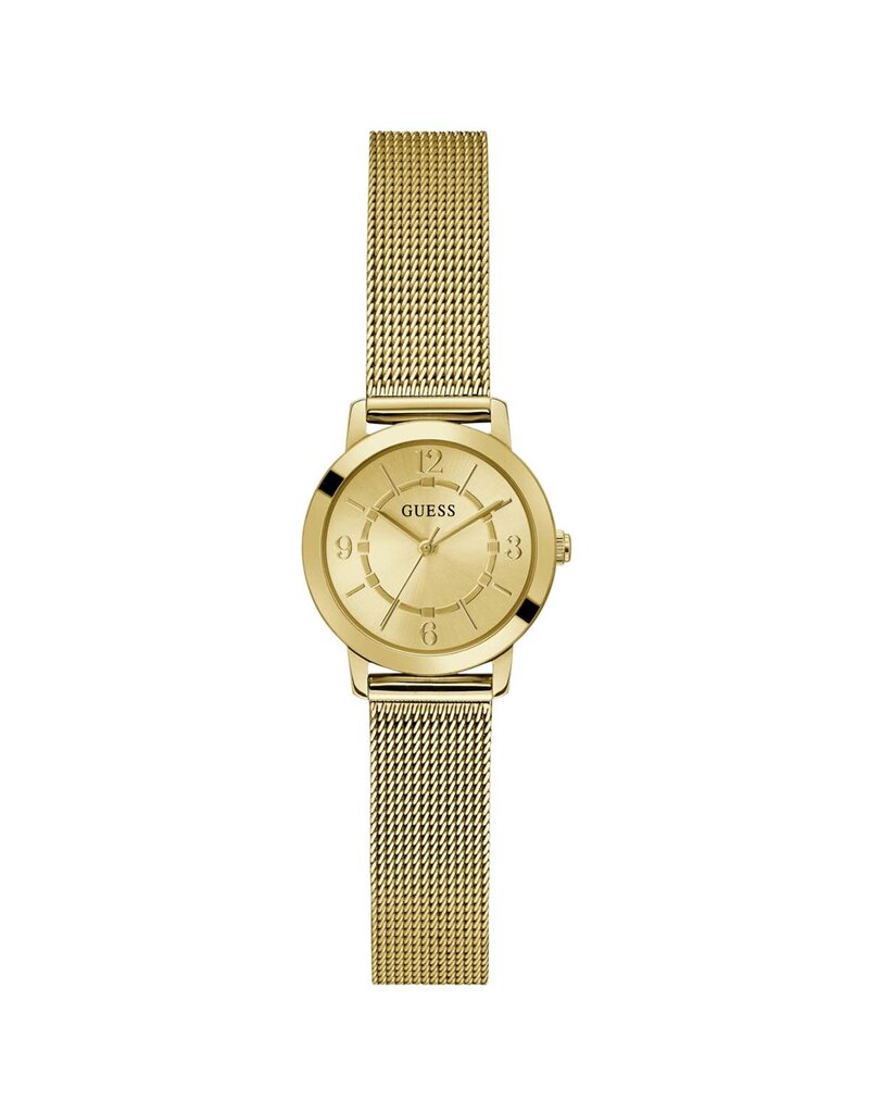 Guess Guess Dames Horloge GW0666L2 Staal met Geelgouden Plating Quartz met Meshband