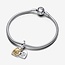 Pandora Pandora Bedel 763237C01 Zilver 14k Geelgouden Plating "Mom you're so precious to me"