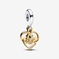Pandora Pandora Bedel 763237C01 Zilver Bi-color "Mom you're so precious to me"
