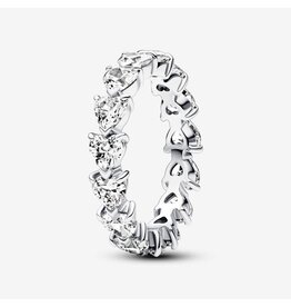 Pandora Pandora 193103C01-54 Heart sterling silver ring with clear cubic zirconia