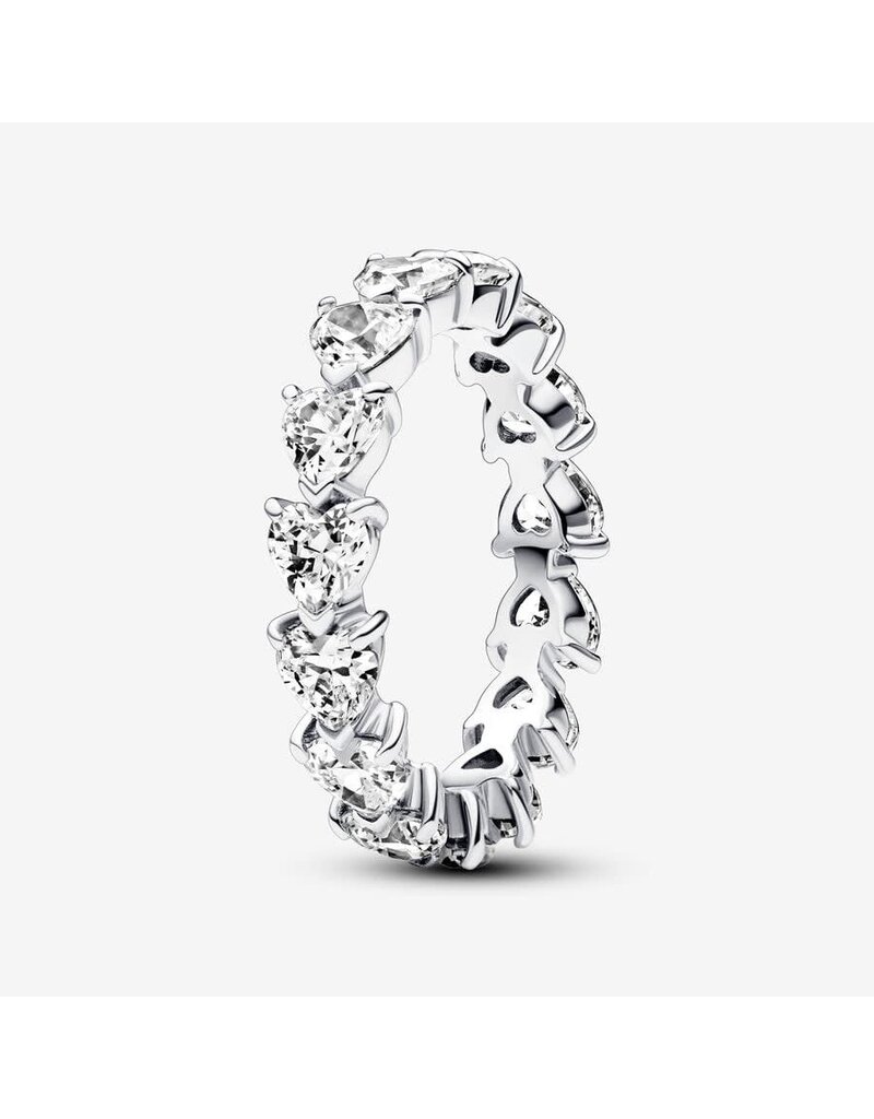 Pandora Pandora 193103C01-54 Heart sterling silver ring with clear cubic zirconia