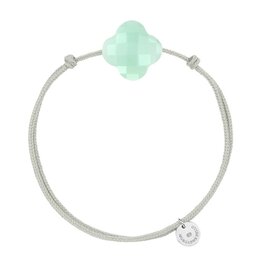 Morganne Bello Morganne Bello Armband 1015X48B136 Mint Chrysoprase Clover with Mind Green Cord