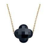 Morganne Bello Morganne Bello Collier 1013YB1B115 18k Geelgoud Black Onyx Clover 42-45cm