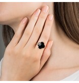 Morganne Bello Morganne Bello Ring 1011YA1B115/56 18k Geelgoud Black Onyx Clover Maat 56