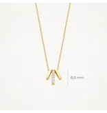 Blush Blush Collier met Hanger 3122YZI 14k Geelgoud met 3 balkjes als bedel 42cm