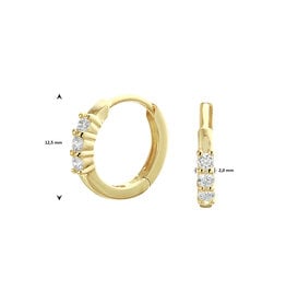 Blinckers Jewelry Huiscollectie BJ Ooringen 40.23411 14K geelgoud met 2 x 0.09ct H/SI Kwaliteit briljant geslepen diamant