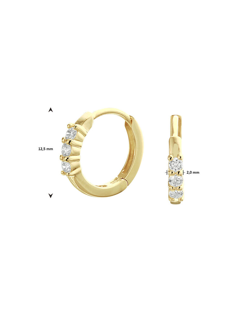 Blinckers Jewelry Huiscollectie BJ Ooringen 40.23411 14K geelgoud met 2 x 0.09ct H/SI Kwaliteit briljant geslepen diamant