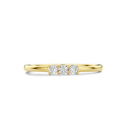 Blinckers Jewelry Huiscollectie BJ Ring 40.27425/17.25 14K geelgoud met 3 x 0.05ct H/SI kwaliteit briljant geslepen diamanten