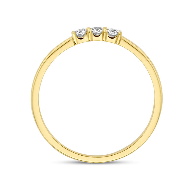 The House Of Blinckers THOB Ring 40.27425/17.25 14K Geelgoud met 3 x 0.05ct H SI Briljant geslepen Diamanten Maat 17.25