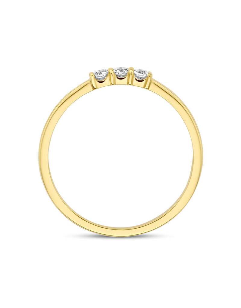 Blinckers Jewelry Huiscollectie BJ Ring 40.27425/17.25 14K geelgoud met 3 x 0.05ct H/SI kwaliteit briljant geslepen diamanten
