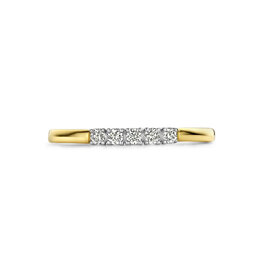 Blinckers Jewelry Huiscollectie BJ Ring 42.08930/18 14k goud met 5 x 0.03ct H/SI2 kwaliteit briljant geslepen diamanten in witgouden zetting