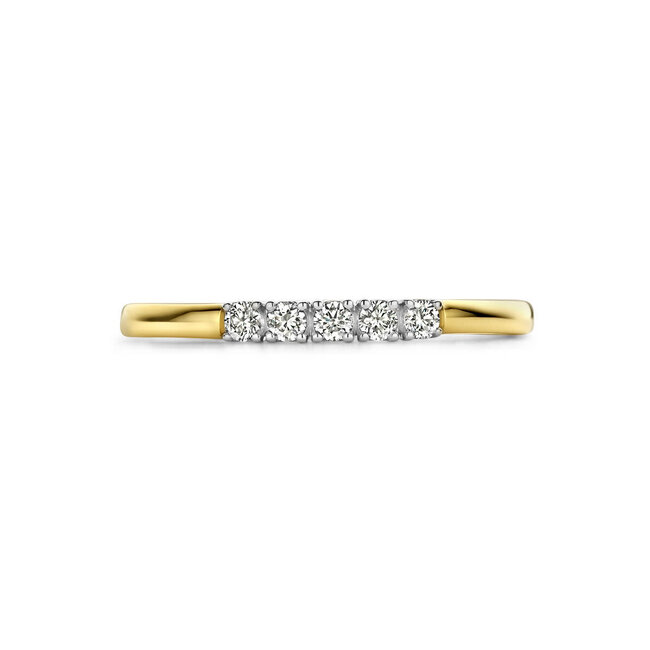The House Of Blinckers THOB Ring 42.08930/18 14k Bi-color Goud met 5 x 0.03ct H/SI2 Briljant geslepen Diamanten Maat 18