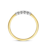 Blinckers Jewelry Huiscollectie BJ Ring 42.08930/18 14k goud met 5 x 0.03ct H/SI2 kwaliteit briljant geslepen diamanten in witgouden zetting
