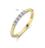 Blinckers Jewelry Huiscollectie BJ Ring 42.08930/18 14k goud met 5 x 0.03ct H/SI2 kwaliteit briljant geslepen diamanten in witgouden zetting