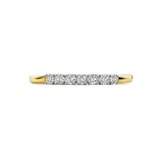 Blinckers Jewellery Huiscollectie THOB Ring 42.08934/17.5 14k Geelgoud met 7-0.21ct HSI2 Briljant geslepen Diamanten Maat 17.5