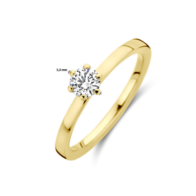 The House Of Blinckers THOB Ring 70.00194/17.25 18K Geelgoud met 0.30ct H SI Briljant geslepen Diamant GIA Certificaat Maat 17.25