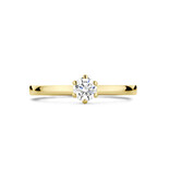 Blinckers Jewelry Huiscollectie BJ Ring 70.00194/17.25 18K geelgoud met 0.30ct H/SI kwaliteit briljant geslepen diamant in 6-pootszetting en GIA Certificaat