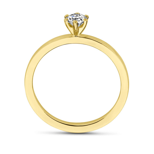 The House Of Blinckers THOB Ring 70.00194/17.25 18K Geelgoud met 0.30ct H SI Briljant geslepen Diamant GIA Certificaat Maat 17.25