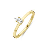 Blinckers Jewelry Huiscollectie BJ Ring 70.00204/18 18k Geelgoud met 0.15ct TW V/SI kwaliteit Baquette geslepen diamant