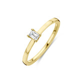 Blinckers Jewelry Huiscollectie BJ Ring 70.00204/18 18k Geelgoud met 0.15ct TW V/SI kwaliteit Baquette geslepen diamant