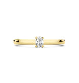 Blinckers Jewelry Huiscollectie BJ Ring 70.00216/17.5 18K geelgoud met 0.15ct TW V/SI kwaliteit ovaal geslepen diamant