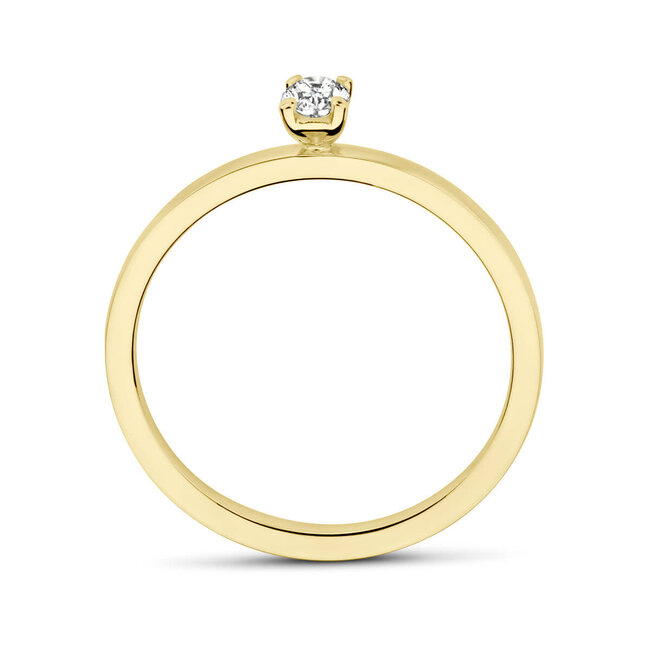 The House Of Blinckers THOB Ring 70.00216/17.5 18K Geelgoud met 0.15ct G VSI Ovaal geslepen Diamant Maat 17.5