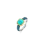 Ti Sento Milano Ti Sento Ring 12331TQ/54 Zilvere ring met gouden plating om de zetting Turqouise steen en blauwe zirkonia's