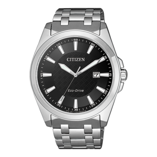 Citizen Citizen Horloge BM7108-81E Staal Eco-drive 100m Waterdicht met Zwarte Wijzerplaat 41mm