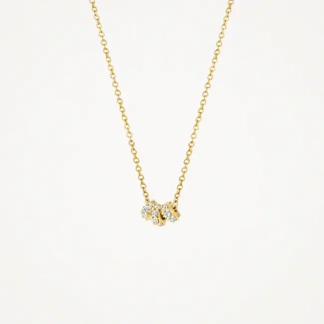 Blush Blush Collier 3136YZI 14k Geelgoud met Drie ringentjes gezet met Zirkonia 42cm