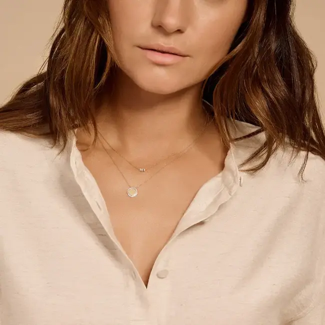 Blush Blush Collier 3136YZI 14k Geelgoud met Drie ringentjes gezet met Zirkonia 42cm