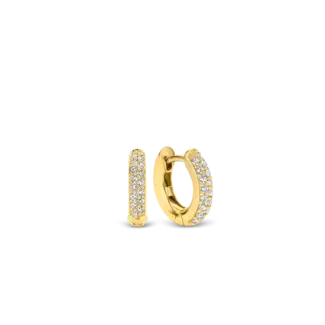 Ti Sento Milano Ti Sento Oorbellen 7210ZY Zilver met Gele Plating en Zirkonia 3.2mm x 14.4mm