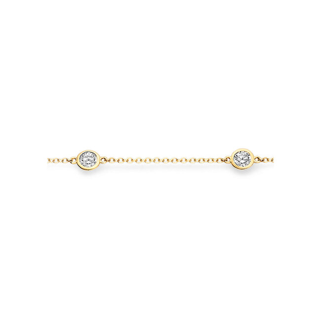 Blush Blush Armband 2238YZI/18,5cm 14k Geelgoud met Zirkonia's Groot 18.5cm