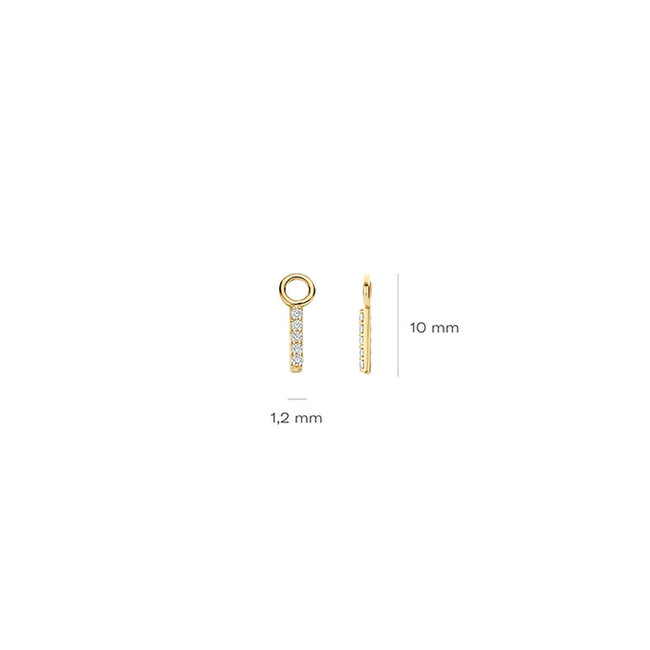 Blush Blush Oorbedels 9094YZI 14k Geelgoud balkje met zirkonia's