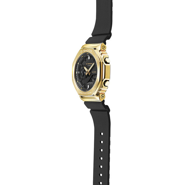 Casio G-Shock Casio G-Shock GM-2100G-1A9ER Staal met Geelgouden  Plating met Zwarte Horlogeband 42mm
