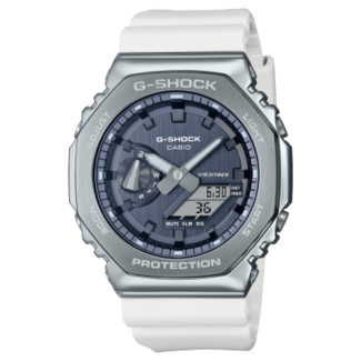Casio G-Shock Casio G- Shock Horloge GM-2100WS-7AER Metallic Wijzerplaat 49mm Witte Band Waterdichtheid 20m