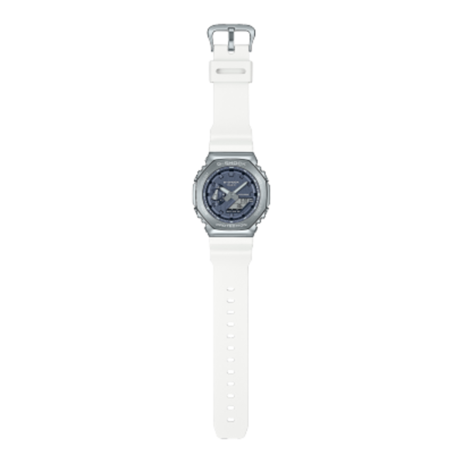 Casio G-Shock Casio G- Shock Horloge GM-2100WS-7AER Metallic Wijzerplaat 49mm Witte Band Waterdichtheid 20m