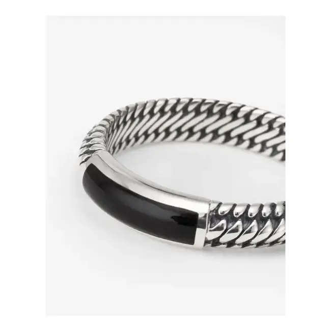 Buddha to Buddha Buddha To Buddha Ring 613ON 18 Ben Mini Zilver met Natuursteen Onyx maat 18